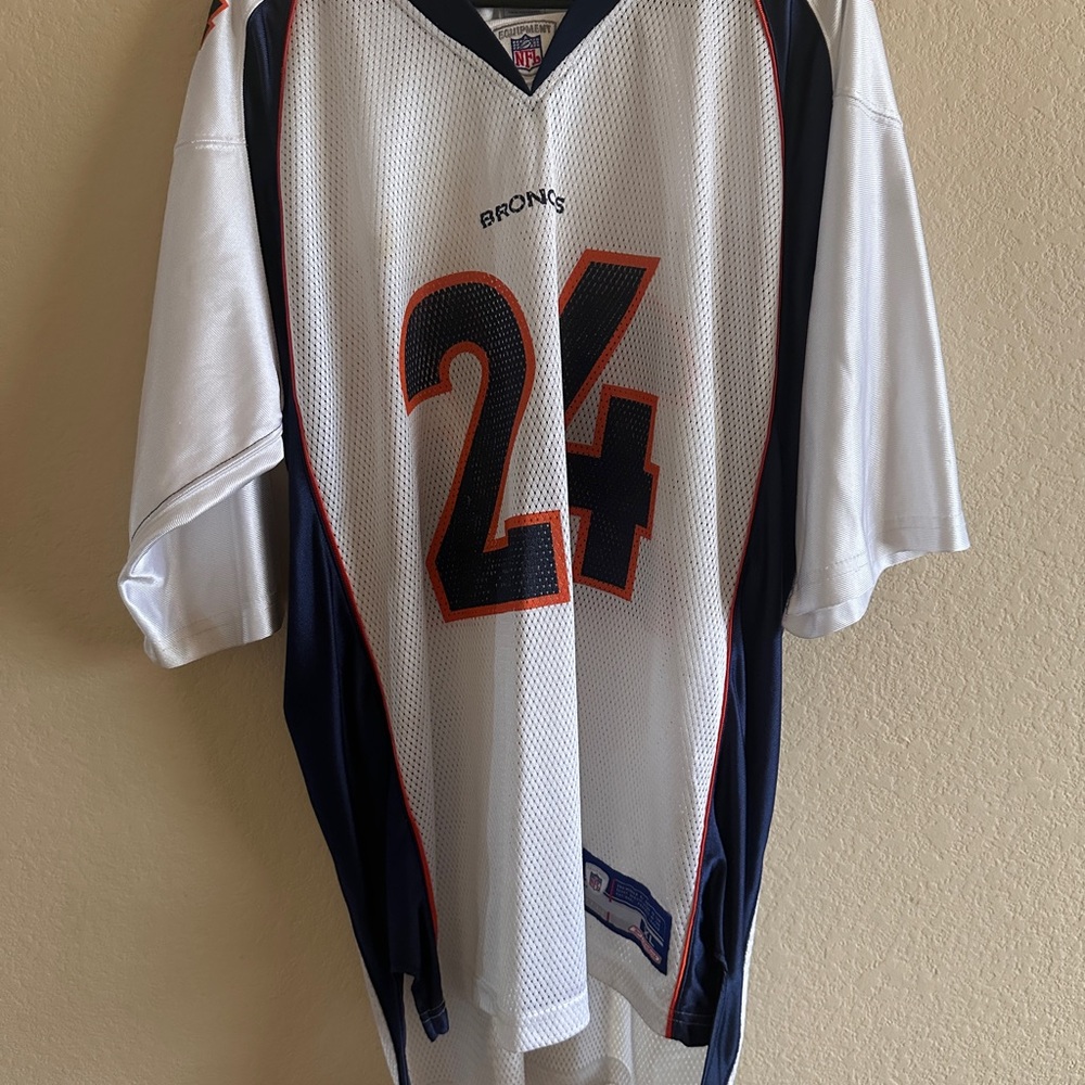 NFL Champ Bailey Reebok White and Navy Jersey